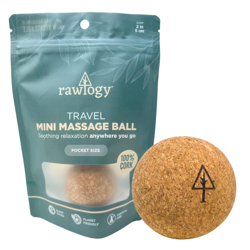 Rawlogy Travel Cork Massage Ball | Lightweight, Sustainable Alternative to Lacrosse Ball for Muscle Pain Relief (1.9 Inch (Pack of 1), Sanded Cork) - Image 1